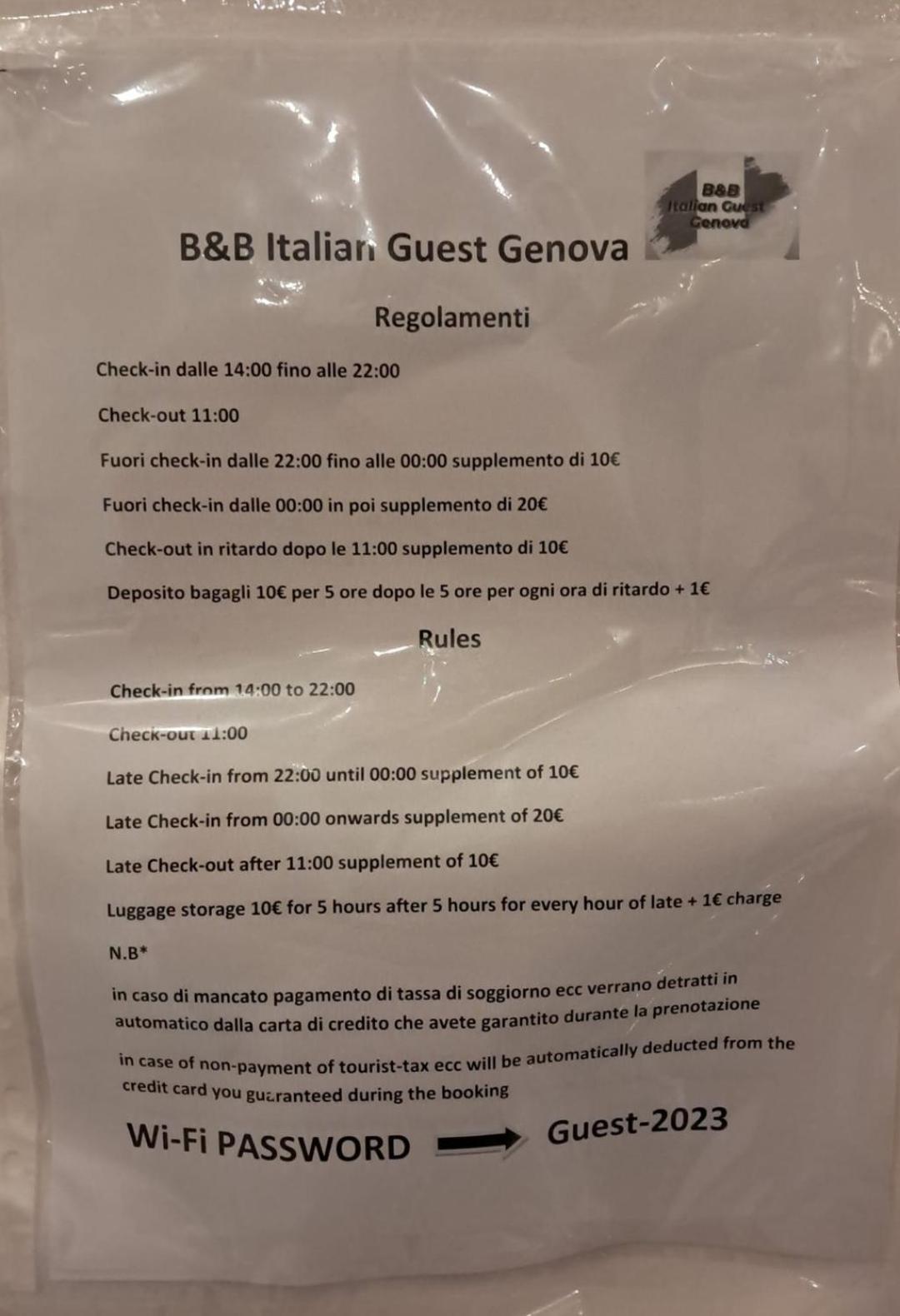 B&B Italian Guest Genova Esterno foto